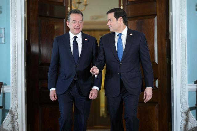 US Secretary of State Marco Rubio meets with Dominican Republic's Foreign Minister Victor Bisono at the State Department in Washington, DC on October 16, 2026. (Photo by Oliver Contreras / AFP)