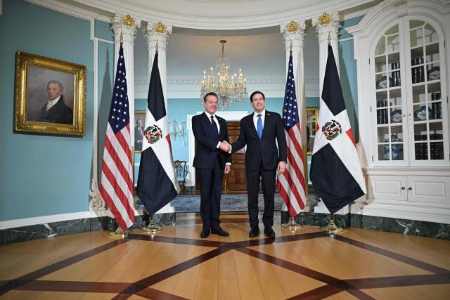 US Secretary of State Marco Rubio meets with Dominican Republic's Foreign Minister Victor Bisono at the State Department in Washington, DC on October 16, 2026. (Photo by Oliver Contreras / AFP)