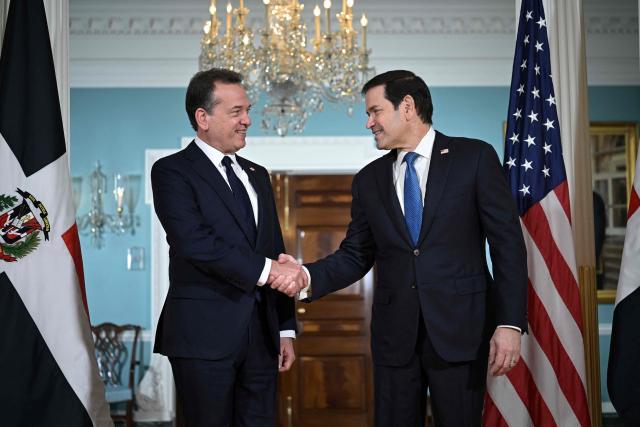 US Secretary of State Marco Rubio meets with Dominican Republic's Foreign Minister Victor Bisono at the State Department in Washington, DC on October 16, 2026. (Photo by Oliver Contreras / AFP)
