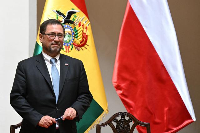 Chile's Foreign Minister Francisco Perez Mackenna attends a signing ceremony with Bolivia's Foreign Minister Hector Huanca at the Palacio Quemado presidential palace in La Paz on October 16, 2026. (Photo by AIZAR RALDES / AFP)