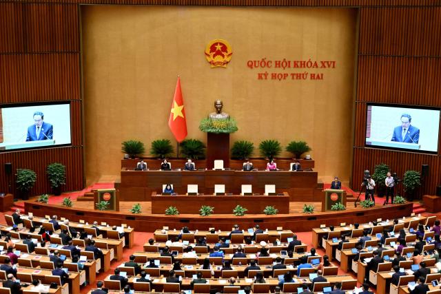 Vietnam's Members of Parliament attend the autumn opening session at the National Assembly in Hanoi on October 17, 2026. (Photo by Nhac NGUYEN / AFP)