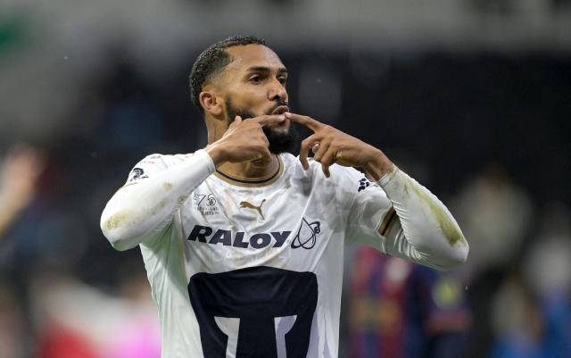 Pumas' Brazilian forward #23 Juninho Vieira celebrates after scoring the opening goal during the Liga MX Apertura tournament football match between Atlante and Pumas at the Ciudad de los Deportes stadium in Mexico City on October 16, 2026. (Photo by Alfredo ESTRELLA / AFP)