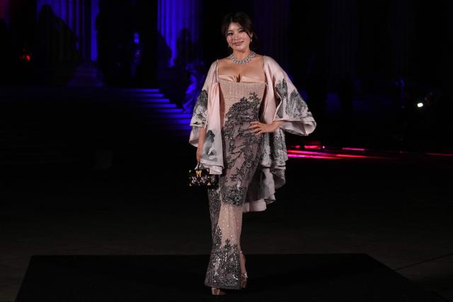 South Korean womenswear designer Sohee Park poses upon arrival to attend The British Museum Ball 2026 in London on October 17, 2026. (Photo by CARLOS JASSO / AFP)