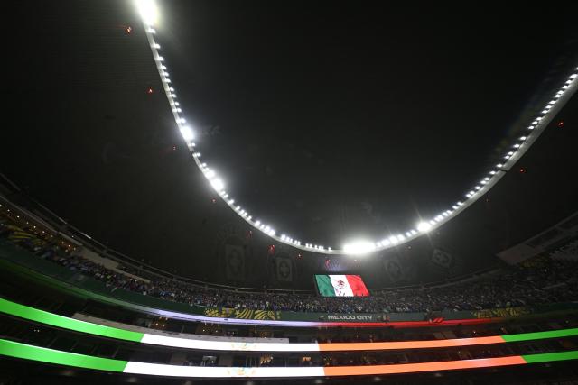 General view of the stands ahead of the Liga MX Apertura tournament football match between Cruz Azul and Juarez at the Banorte stadium in Mexico City on October 17, 2026. (Photo by Alfredo ESTRELLA / AFP)
