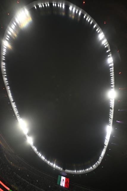 General view of the roof ahead of the Liga MX Apertura tournament football match between Cruz Azul and Juarez at the Banorte stadium in Mexico City on October 17, 2026. (Photo by Alfredo ESTRELLA / AFP)
