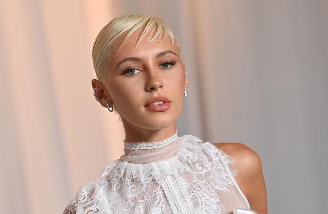 US model Iris Law attends the Sixth Annual Academy Museum Gala at the Academy Museum of Motion Pictures in Los Angeles on October 17, 2026. (Photo by Lisa O'CONNOR / AFP)