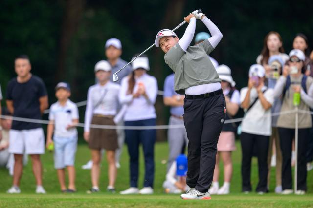 South Korea's Choi Hye-jin plays a shot during the final round of the Buick LPGA Shanghai golf tournament in Shanghai on October 18, 2026. (Photo by CN-STR / AFP) / China OUT