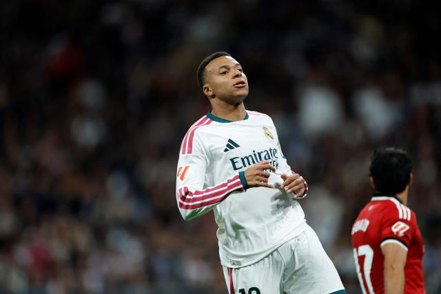 Real Madrid's French forward #10 Kylian Mbappe is pictured during the Spanish league football match between Real Madrid CF and Sevilla FC at the Santiago Bernabeu stadium in Madrid on October 18, 2026. (Photo by Oscar DEL POZO / AFP)