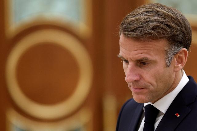 French President Emmanuel Macron meets with the Emir of Kuwait (unseen) at Bayan Palace in Kuwait City on October 19, 2026. The French president arrived in Kuwait on October 19, beginning a tour of four Gulf countries, Kuwait, UAE, Bahrain and Qatar. (Photo by Benoit Tessier / POOL / AFP)