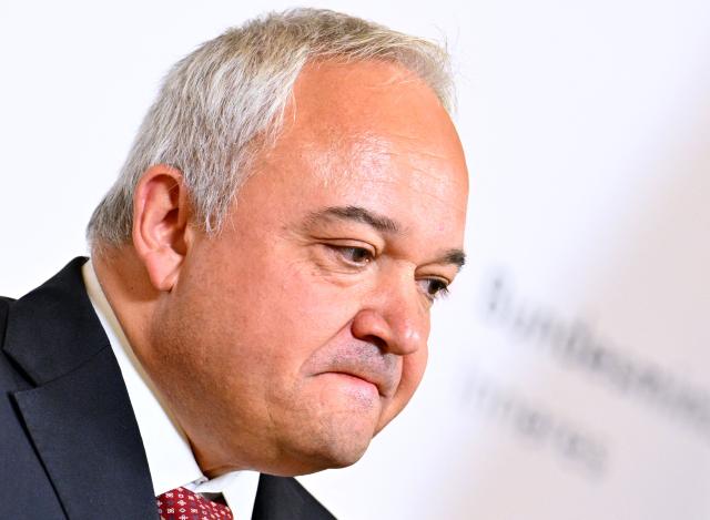 Bulgaria's Interior Minister Ivan Demerdzhiev addresses a joint press conference following talks with his Austrian counterpart on October 19, 2026 at the Foreign Office in Vienna, Austria. (Photo by HANS KLAUS TECHT / APA / AFP) / Austria OUT