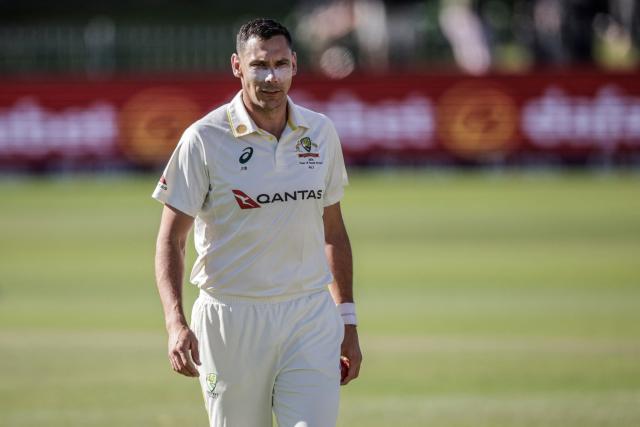 Australia's Scott Boland prepares to deliver a ball on day two of the second Test match between South Africa and Australia at St Georges Park in Gqeberha on October 19, 2026. (Photo by Marco Longari / AFP)