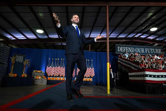US Vice President JD Vance arrives to speak during a campaign rally in Hendersonville, North Carolina, on October 19, 2026. (Photo by Kenny Holston/The New York Times / POOL / AFP)