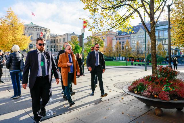 White House Special Envoy Steve Witkoff (C) arrives at the Grand Hotel at Oslo on October 20, 2026 ahead of Ukraine talks. US envoys Steve Witkoff and Jared Kushner will take part in talks in Oslo on October 20, 2026 with Ukraine President Volodymyr Zelensky and the leaders of Norway and Finland, Norway's government said. (Photo by Jonas Been Henriksen / NTB / AFP) / Norway OUT