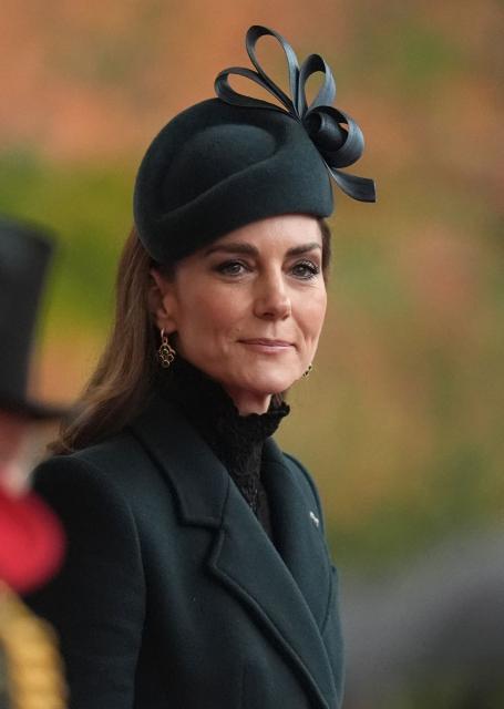 Britain's Catherine, Princess of Wales smiles at The Royal Dias, on Datchet Road, Windsor, on October 20, 2026, the first day of a three-day State Visit to the United Kingdom by The Sultan of Oman. (Photo by Andrew Matthews / POOL / AFP)