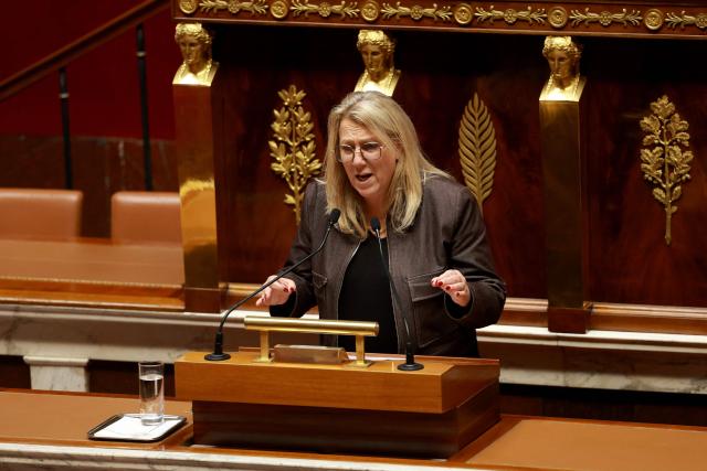 French green party Les Ecologistes and affiliated group MP Danielle Simonnet addresses the National Assembly, French Parliament lower house, during the opening debate session on the 2027 social security budget (PLFSS), in Paris on October 20, 2026. (Photo by Kenzo TRIBOUILLARD / AFP)