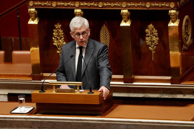French right wing party Horizons and affiliated group MP Frederic Valletoux addresses the National Assembly, French Parliament lower house, during the opening debate session on the 2027 social security budget (PLFSS), in Paris on October 20, 2026. (Photo by Kenzo TRIBOUILLARD / AFP)