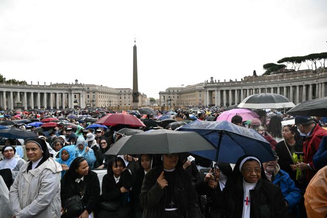 Faithful gather for the weekly general audience of Pope Leo XIV at St Peter's Square in The Vatican on October 21, 2026. (Photo by Tiziana FABI / AFP)