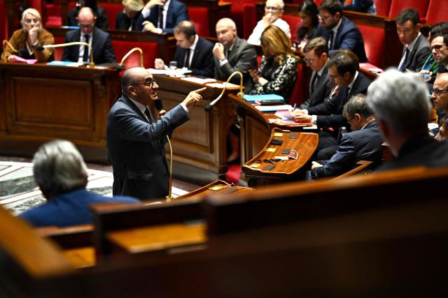 France's Interior Minister Laurent Nunez answers during a session of questions to the government at the French National Assembly, French Parliament's lower house in Paris on October 21, 2026. (Photo by JULIEN DE ROSA / AFP)