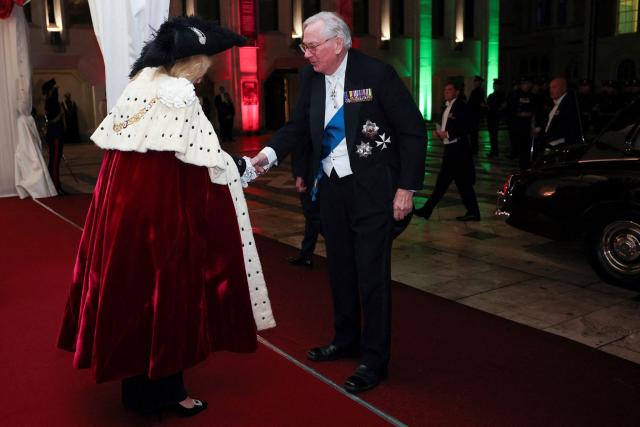 Britain's Prince Richard, Duke of Gloucester arrives for a State Banquet at The Guildhall in The City of London, on October 21, 2026, the second day of a three-day State Visit to the United Kingdom by The Sultan of Oman. (Photo by Isabel Infantes / POOL / AFP)