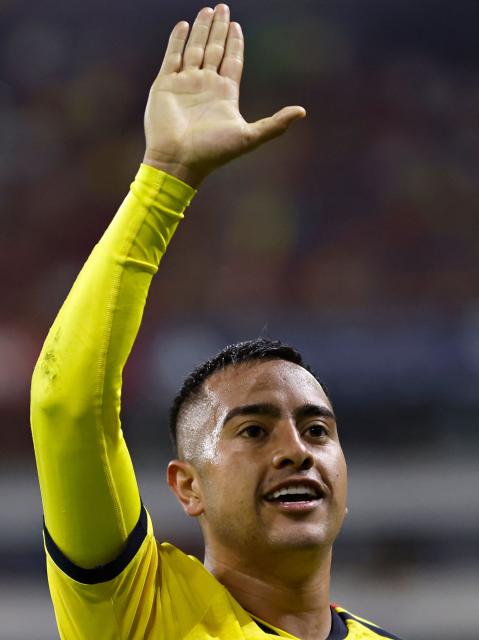America's midfielder #28 Erick Sanchez  celebrates after scoring his team's second goal goal during the Liga MX Apertura tournament football match between Atlas and America at the Jalisco stadium in Guadalajara, Jalisco state, Mexico on October 21, 2026. (Photo by Ulises RUIZ / AFP)
