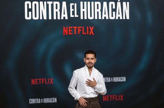 Mexican actor Kristyan Ferrer poses on the red carpet for the Mexican film "Contra el Huracan" (Against the Hurricane) at Plaza Antara in Mexico City on October 21, 2026. The film "Against the Hurricane" is based on the story of two survivors of Hurricane Otis, which hit Acapulco in October 2023. (Photo by Alfredo ESTRELLA / AFP)