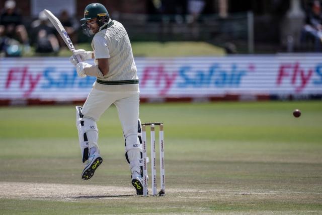 Australia's Scott Boland plays a shot on day five of the second Test match between South Africa and Australia at St Georges Park in Gqeberha on October 22, 2026. Australia were made to follow on after being dismissed for just 99 in reply to South Africa's first innings total of 425 for nine declared, a deficit of 326 runs, on day four at Gqeberha. (Photo by Marco Longari / AFP)