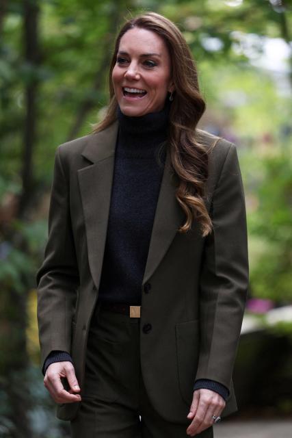Britain's Catherine, Princess of Wales, reacts during a visit to The Treehouse childrens' hospice, operated by East Anglia's Children's Hospices (EACH), in Ipswich, eastern England on October 22, 2026. East Anglia's Children's Hospices (EACH) deliver lifelong care to children with life-limiting conditions and their families. (Photo by Chris Radburn / POOL / AFP)