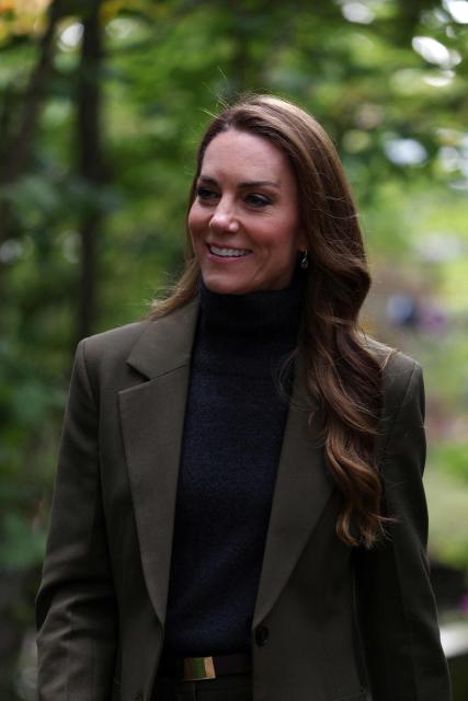 Britain's Catherine, Princess of Wales, reacts during a visit to The Treehouse childrens' hospice, operated by East Anglia's Children's Hospices (EACH), in Ipswich, eastern England on October 22, 2026. East Anglia's Children's Hospices (EACH) deliver lifelong care to children with life-limiting conditions and their families. (Photo by Chris Radburn / POOL / AFP)