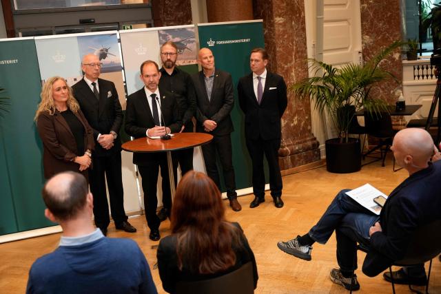 Denmark's Defence Minister Jeppe Bruus (C) addresses a press conference at the Ministry of Defence in Copenhagen, on October 22, 2026. Denmark said on October 22, 2026 it was buying long-range missiles from US and Norwegian manufacturers, one year after the Scandinavian country announced its intention to acquire such weapons to deter Russia.
"We have bought two different missile systems: Norwegian strike missiles from Kongsberg, which can in particular be launched from our F-35 fighter jets, and Anthem missiles from the American company Covenant, which can be fired from land," Danish Defence Minister Jeppe Bruus told a press conference, without specifying the number of missiles or the costs. (Photo by Emil Helms / Ritzau Scanpix / AFP) / Denmark OUT