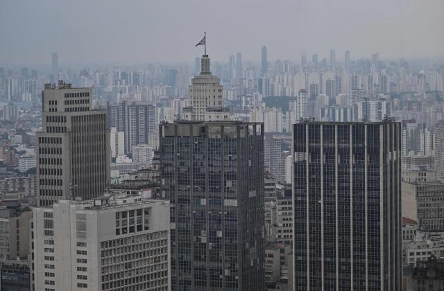 Aerial view of Farol Santander Building in downtown Sao Paulo, Brazil, on October 22, 2026. Brazil's President Lula da Silva and right-wing senator Flavio Bolsonaro head to a runoff election on October 25, a race that has become mired in allegations of social media malfeasance. (Photo by Juan BARRETO / AFP)