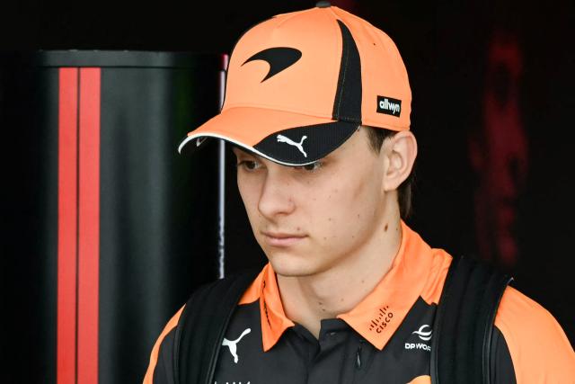 McLaren's Australian driver Oscar Piastri arrives ahead of the practice session for the United States Formula One Grand Prix at the Circuit of the Americas in Austin, Texas, on October 23, 2026. (Photo by RONALDO SCHEMIDT / AFP)