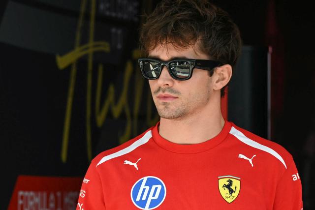 Ferrari's Monegasque driver Charles Leclerc arrives ahead of the practice session for the United States Formula One Grand Prix at the Circuit of the Americas in Austin, Texas, on October 23, 2026. (Photo by RONALDO SCHEMIDT / AFP)