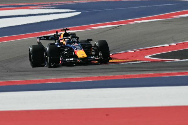 Red Bull Racing's Dutch driver Max Verstappen races during a practice session for the United States Formula One Grand Prix at the Circuit of the Americas in Austin, Texas, on October 23, 2026. (Photo by ANGELA WEISS / AFP)