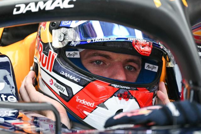 Red Bull Racing's Dutch driver Max Verstappen sits in his car before leaving his garage during the second practice session for the United States Formula One Grand Prix at the Circuit of the Americas in Austin, Texas, on October 23, 2026. (Photo by RONALDO SCHEMIDT / AFP)