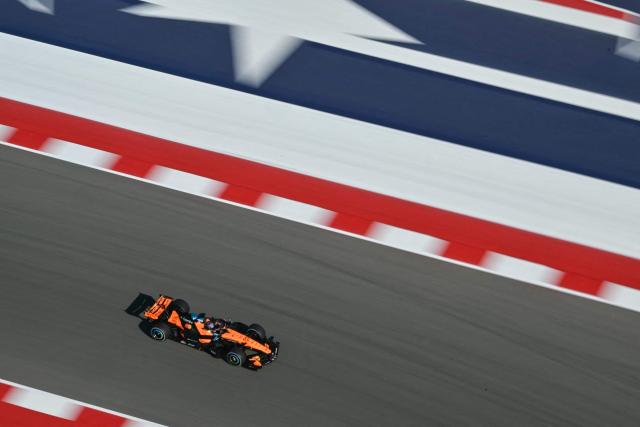 McLaren's Australian driver Oscar Piastri races during the second practice session for the United States Formula One Grand Prix at the Circuit of the Americas in Austin, Texas, on October 23, 2026. (Photo by ANGELA WEISS / AFP)