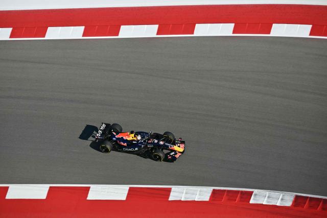 Red Bull Racing's Dutch driver Max Verstappen races during the second practice session for the United States Formula One Grand Prix at the Circuit of the Americas in Austin, Texas, on October 23, 2026. (Photo by ANGELA WEISS / AFP)