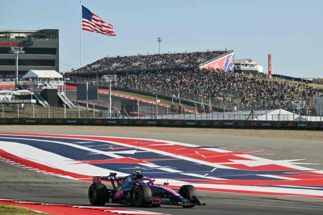 Alpine's Argentine driver Franco Colapinto races during the second practice session for the United States Formula One Grand Prix at the Circuit of the Americas in Austin, Texas, on October 23, 2026. (Photo by ANGELA WEISS / AFP)
