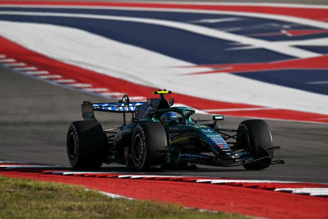 Aston Martin's Spanish driver Fernando Alonso races during the second practice session for the United States Formula One Grand Prix at the Circuit of the Americas in Austin, Texas, on October 23, 2026. (Photo by ANGELA WEISS / AFP)