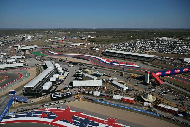 An overall view during the second practice session for the United States Formula One Grand Prix at the Circuit of the Americas in Austin, Texas, on October 23, 2026. (Photo by ANGELA WEISS / AFP)
