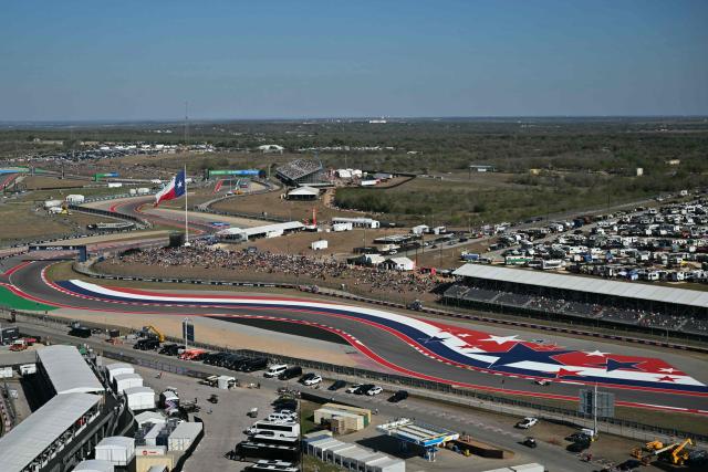 An overall view during the second practice session for the United States Formula One Grand Prix at the Circuit of the Americas in Austin, Texas, on October 23, 2026. (Photo by ANGELA WEISS / AFP)