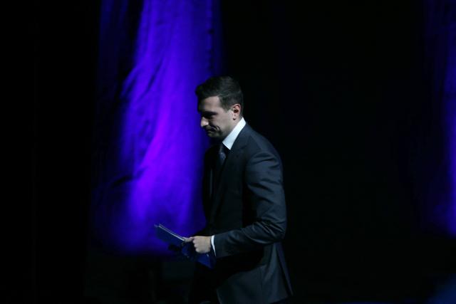 French far-right Rassemblement National RN party's President Jordan Bardella leaves after presenting his status report during the Congress of the party in Orleans, central France on October 24, 2026. Amid another round of nationwide protests under tight security across France, Orleans hosts the RN National congress and prepares for a record-breaking demonstration, on the eve of their first major campaign rally. (Photo by Alain JOCARD / AFP)