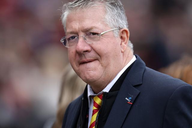 President of USAP Francois Riviere looks on prior to the French Top14 rugby union match between Stade Toulousain and USA Perpignan at the Ernest Wallon Stadium in Toulouse, southwestern France, on October 24, 2026. (Photo by Valentine CHAPUIS / AFP)