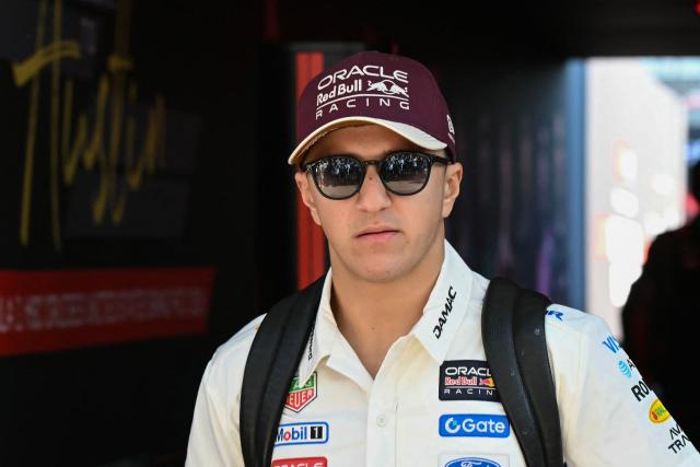Red Bull Racing's French driver Isack Hadjar arrives ahead of the final practice session for the United States Formula One Grand Prix at the Circuit of the Americas in Austin, Texas, on October 24, 2026. (Photo by RONALDO SCHEMIDT / AFP)