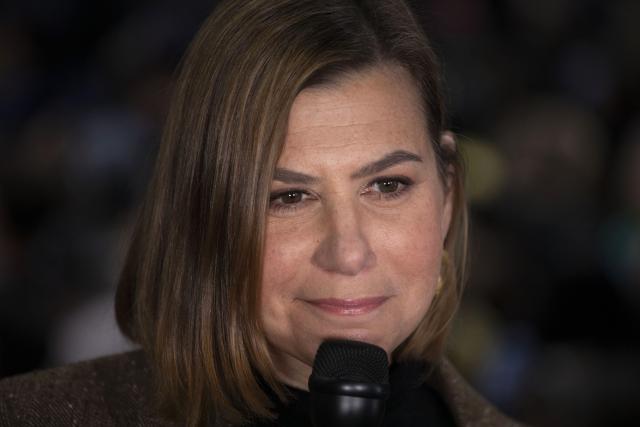 US Senator Elissa Slotkin, Democrat from Michigan, speaks during a media interview before the start of a campaign rally with former President Barack Obama and Democratic candidate for the US Senate Abdul El-Sayed in Detroit, Michigan, on October 24, 2026. (Photo by Bill Pugliano / AFP)