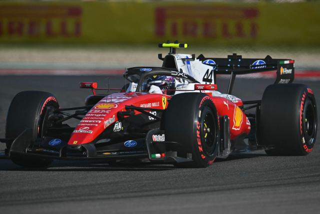 Ferrari's British driver Lewis Hamilton races during the qualifying session for the United States Formula One Grand Prix at the Circuit of the Americas in Austin, Texas, on October 24, 2026. (Photo by ANGELA WEISS / AFP)