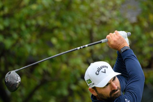France's Antoine Rozner plays a tee shot during the DP World Tour Genesis Championship golf tournament in Cheonan city on October 25, 2026. (Photo by Philip FONG / AFP)