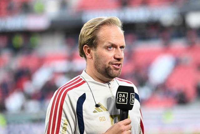 Bayern Munich's English Head Coach Aaron Danks speaks during an interview prior to the German first division Bundesliga football match between SC Freiburg and FC Bayern Munich in Freiburg, south-western Germany, on October 25, 2026. (Photo by THOMAS KIENZLE / AFP) / DFL REGULATIONS PROHIBIT ANY USE OF PHOTOGRAPHS AS IMAGE SEQUENCES AND/OR QUASI-VIDEO