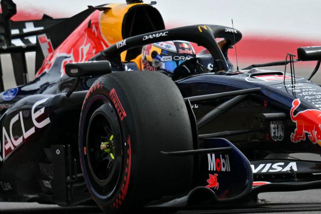 Red Bull Racing's Dutch driver Max Verstappen races during the United States Formula One Grand Prix at the Circuit of the Americas in Austin, Texas, on October 25, 2026. (Photo by ANGELA WEISS / AFP)