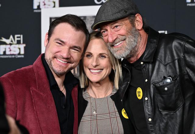 US actors Daniel Durant, Marlee Matlin and Troy Kotsur attend AFI Fest Closing Night Gala premiere of "Being Heumann" at the TCL Chinese Theatre in Los Angeles on October 25, 2026. AFI FEST, presented by the American Film Institute, runs from October 21 to 25, 2026. (Photo by LISA O'CONNOR / AFP)