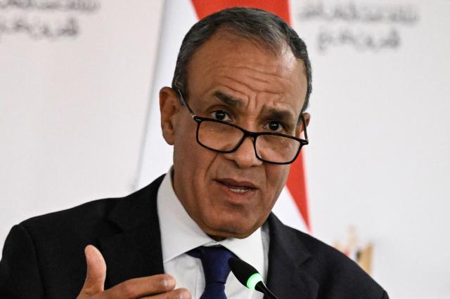 Egypt's Foreign Minister Badr Abdelatty speaks during a news conference with the UN Secretary-General following their meeting in the New Administrative Capital on October 26, 2026. (Photo by Khaled DESOUKI / AFP)
